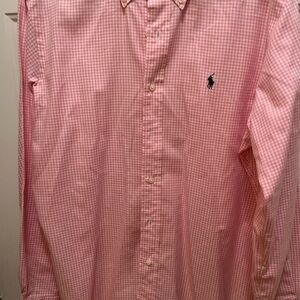 Ralph Lauren Men's Pink Gingham Checkered Shirt M